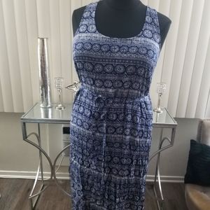 BRAIDED-BACK ABSTRACT MAXI DRESS